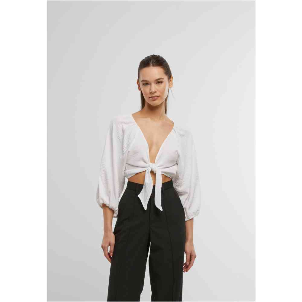 Urban Classics - Structured Knotted Blouse - Wit